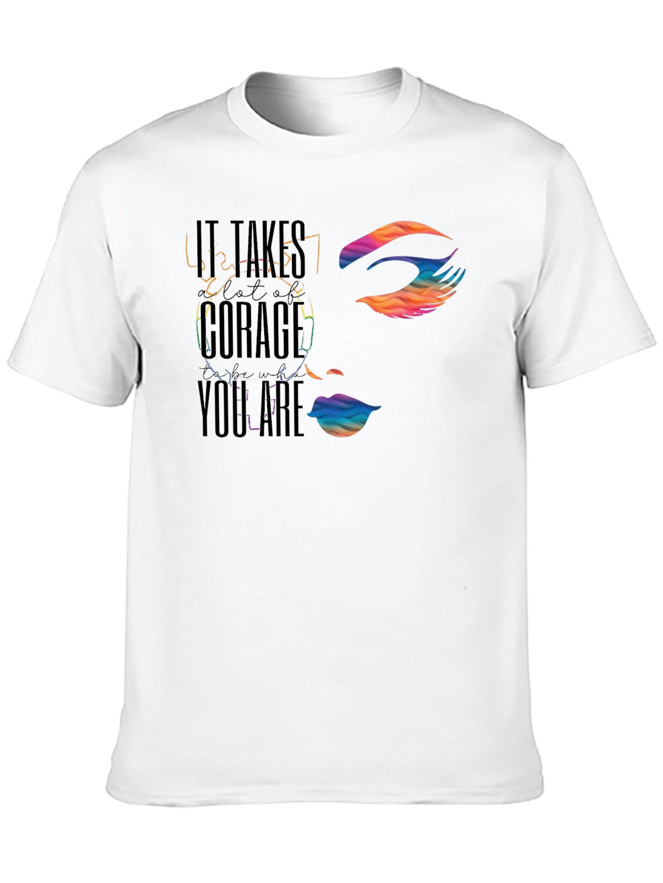 Courage Face Graphic Tee - Black Cotton Blend