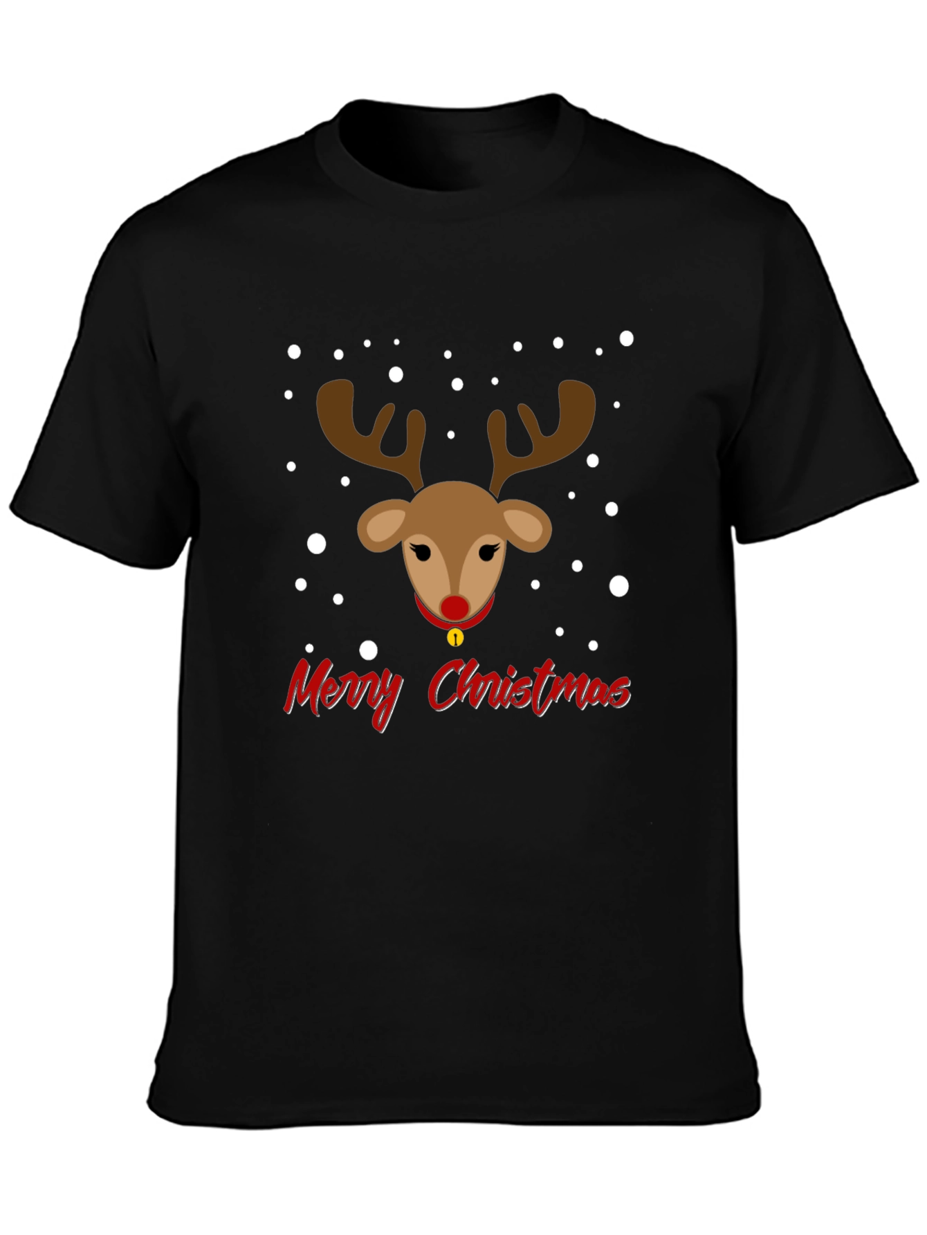 Festive Reindeer Merry Christmas Graphic Tee