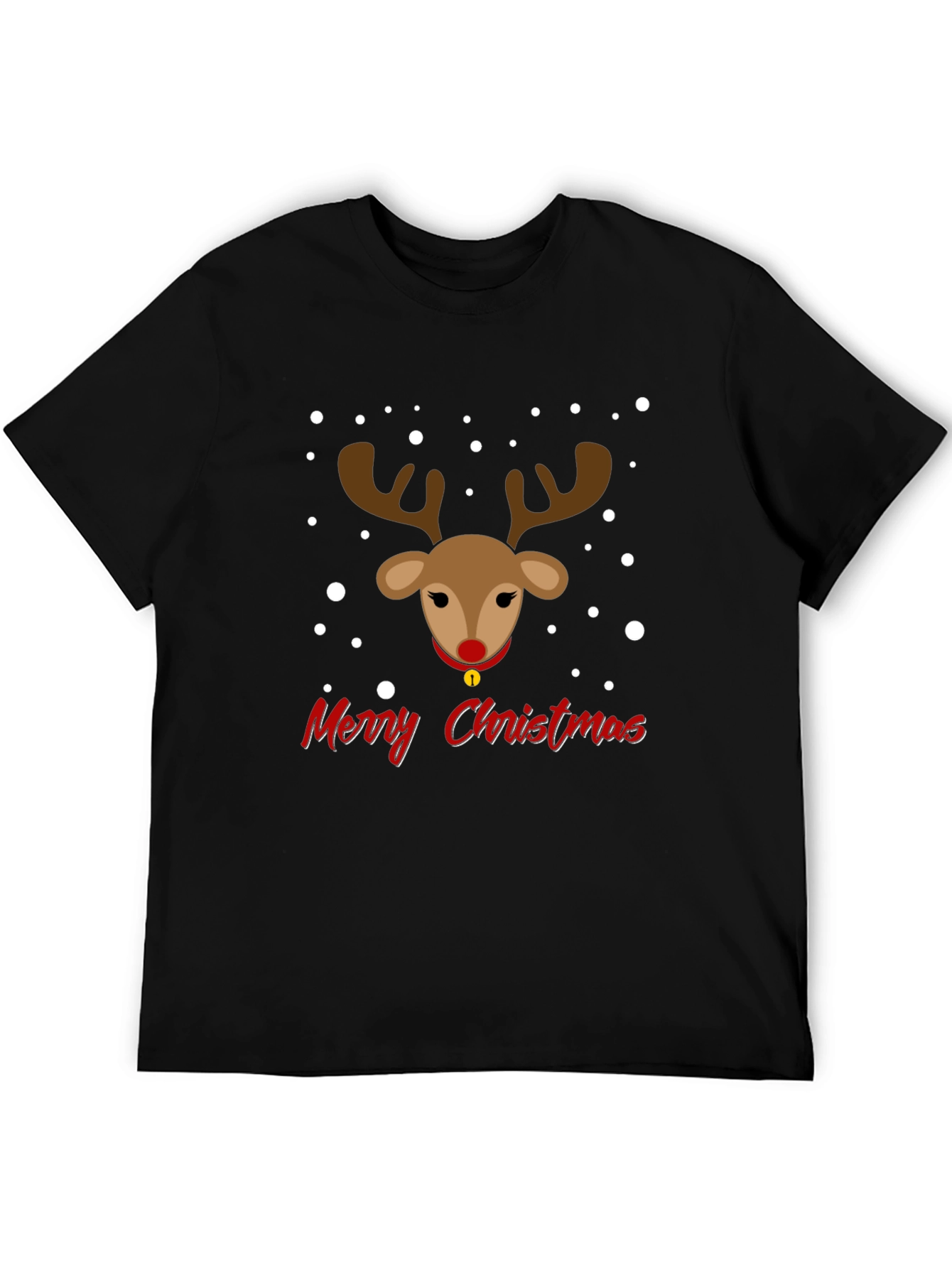 Festive Reindeer Merry Christmas Graphic Tee