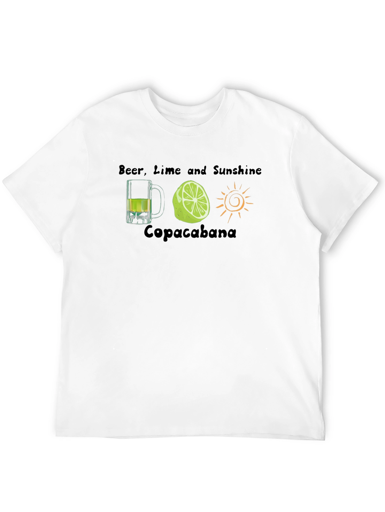 Beer Lime Sunshine Copacabana Black T-Shirt
