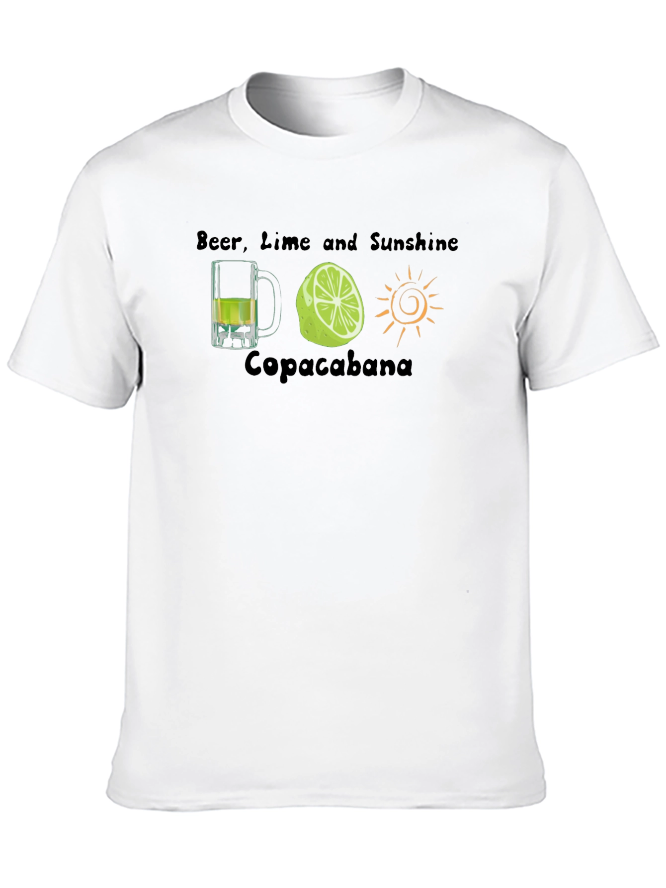 Beer Lime Sunshine Copacabana Black T-Shirt