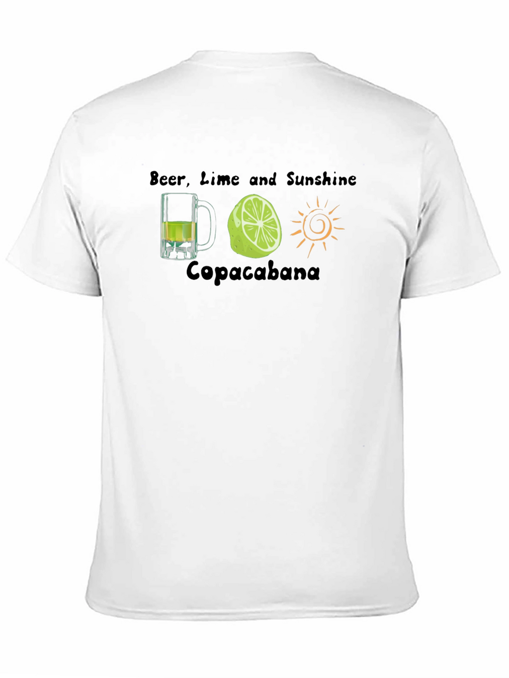 Beer Lime Sunshine Copacabana Black T-Shirt