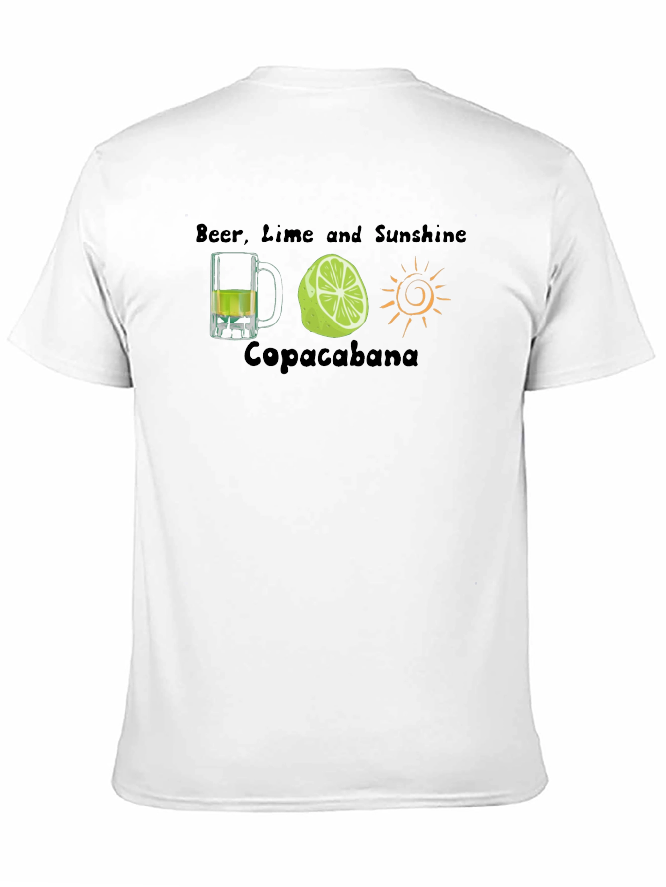 Beer Lime Sunshine Copacabana Black T-Shirt