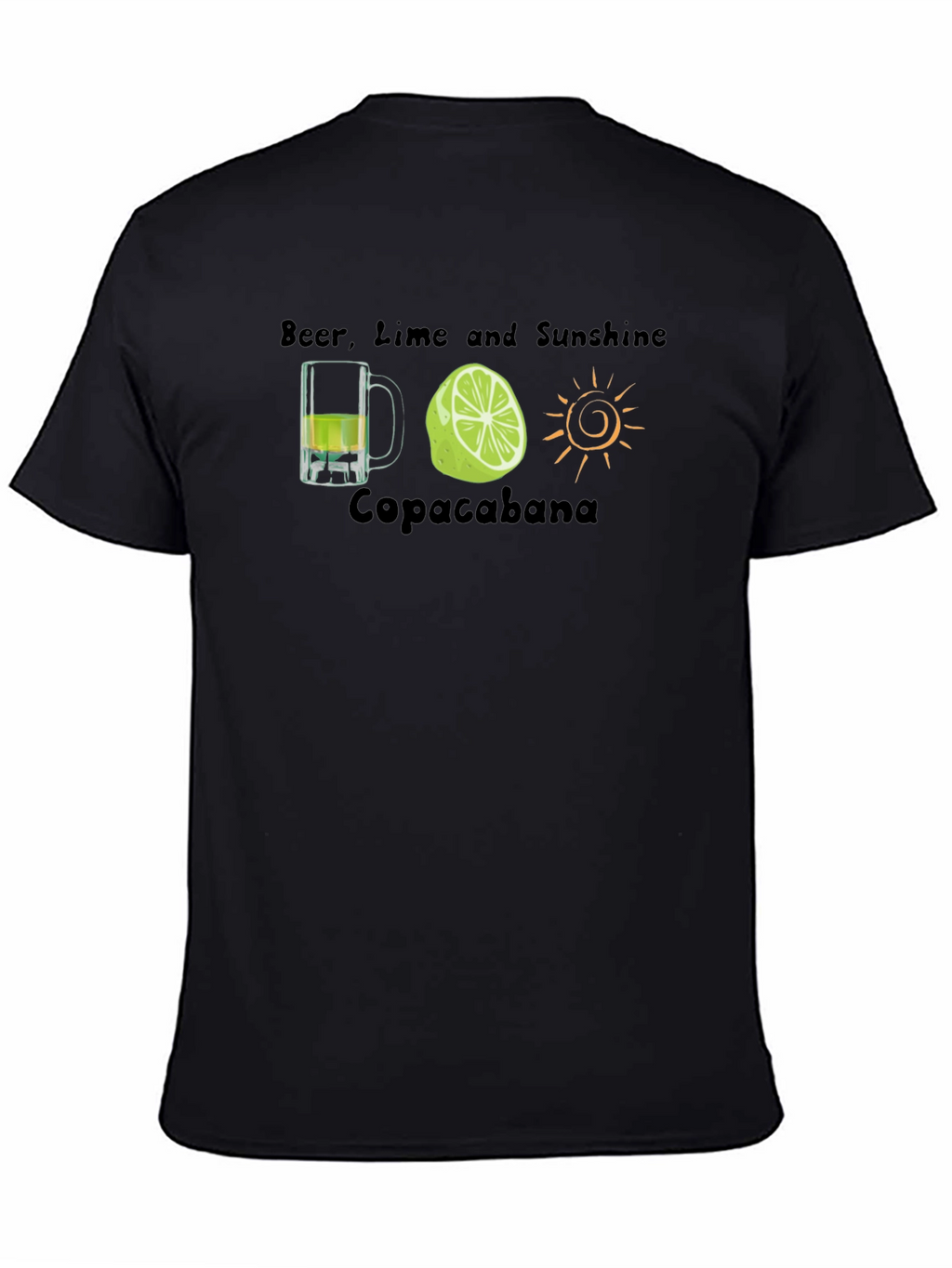 Beer Lime Sunshine Copacabana Black T-Shirt