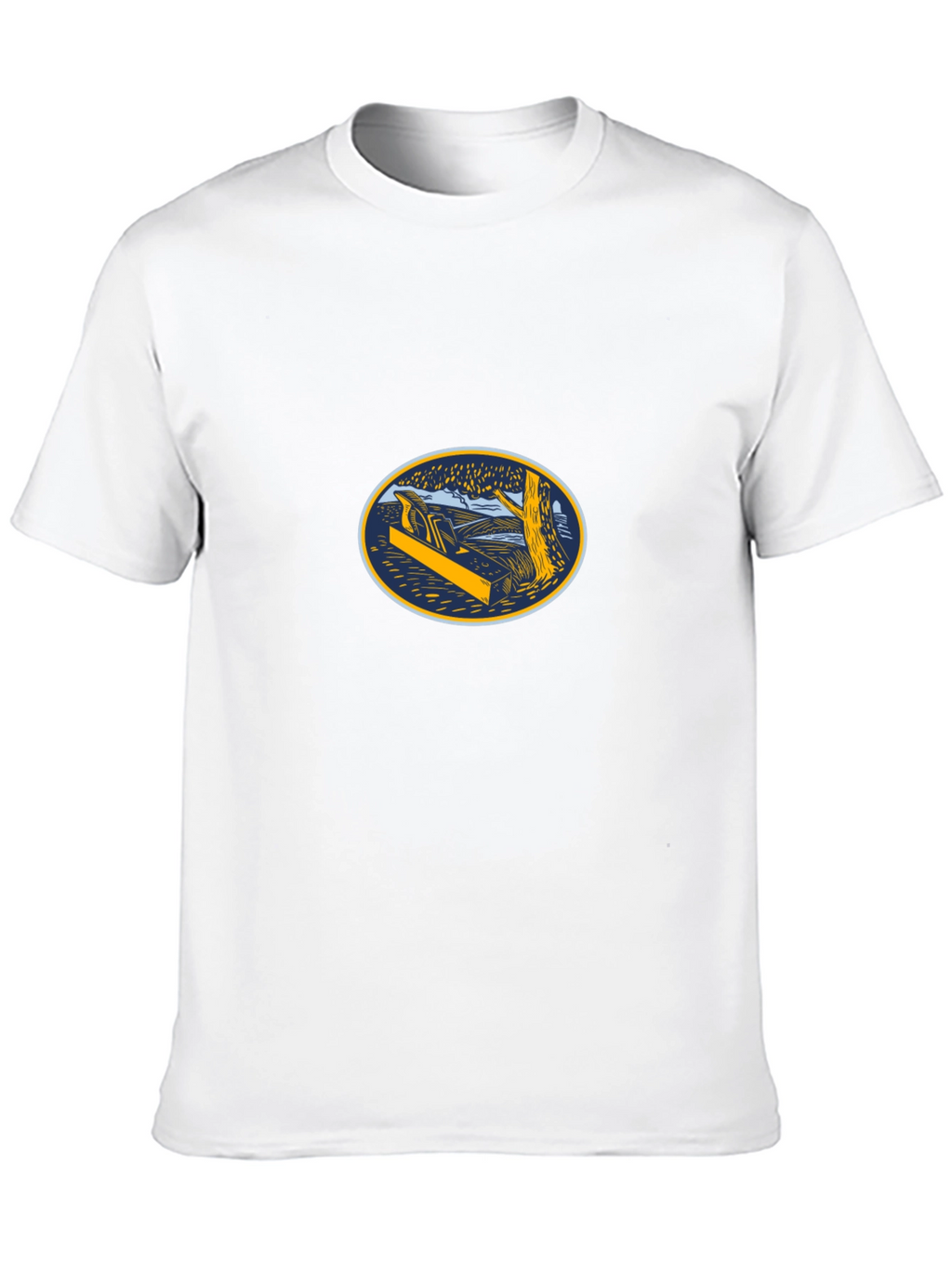 Black T-Shirt with Woodworking Graphic