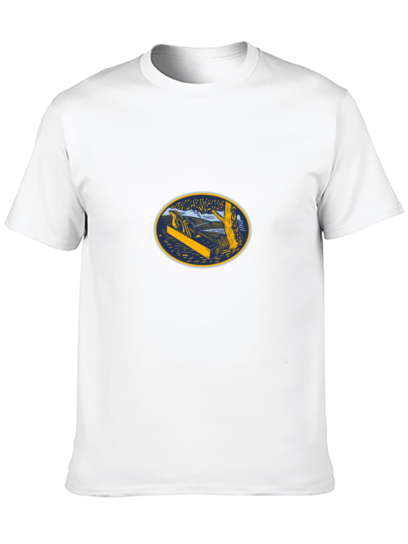 Black T-Shirt with Woodworking Graphic