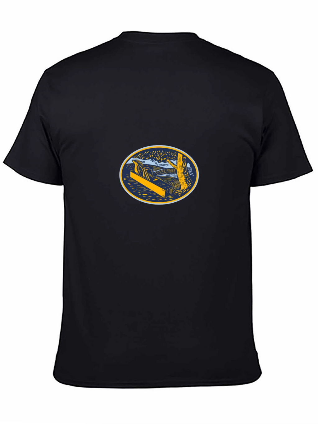 Black T-Shirt with Woodworking Graphic