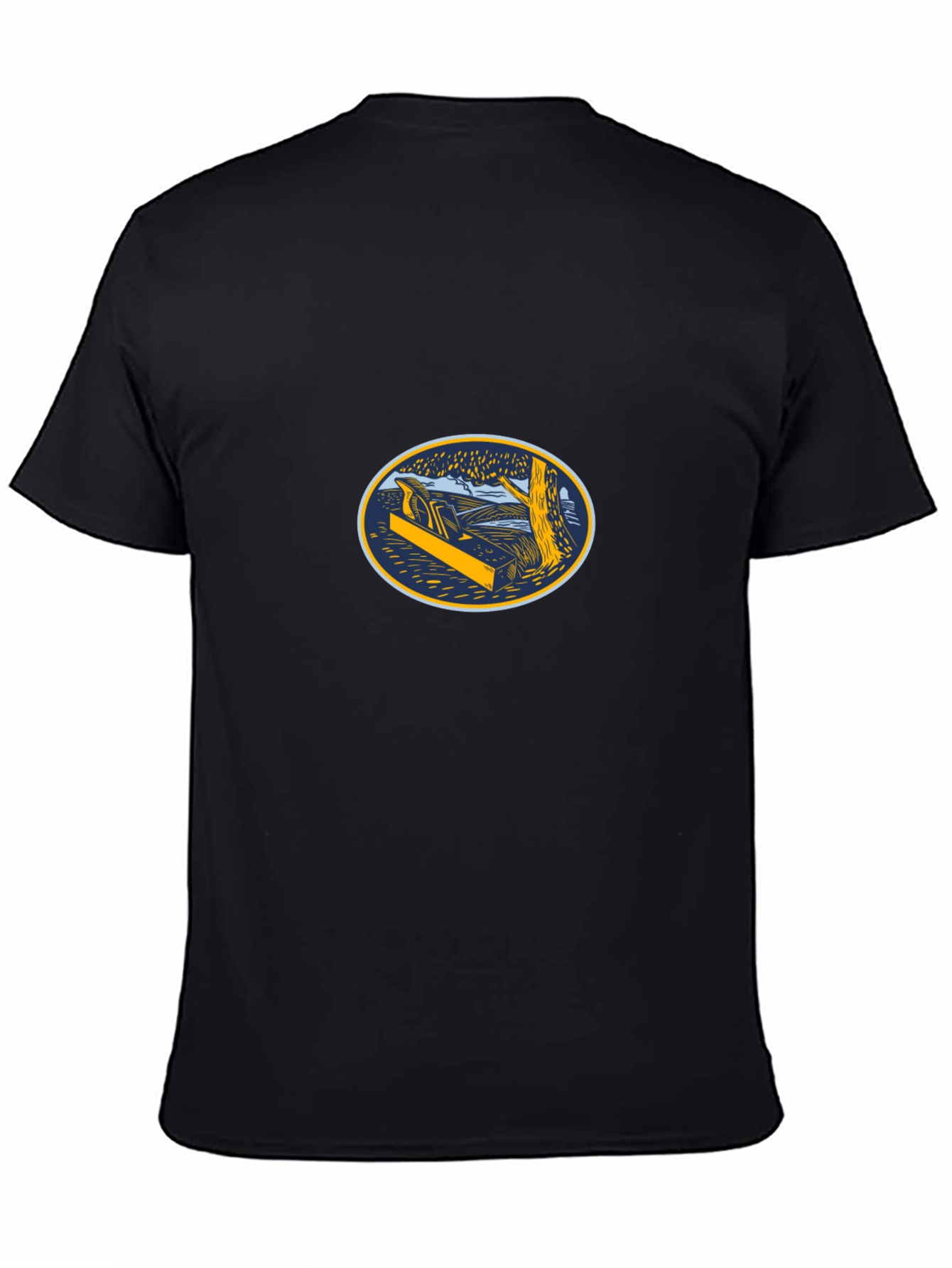 Black T-Shirt with Woodworking Graphic