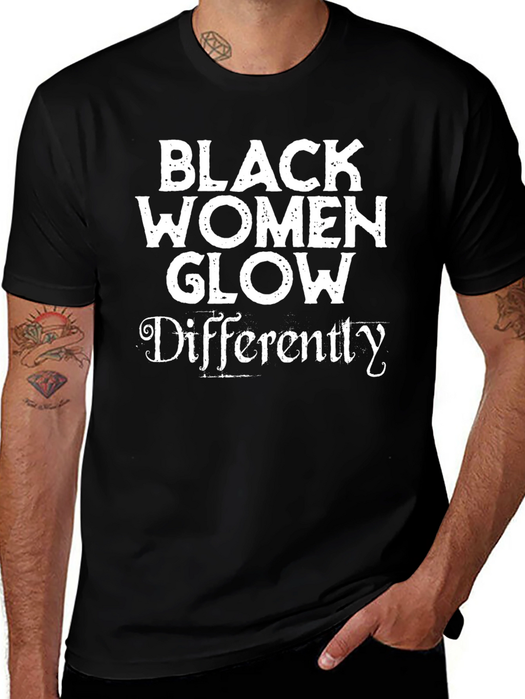 Black Women Glow Differently Black T-Shirt