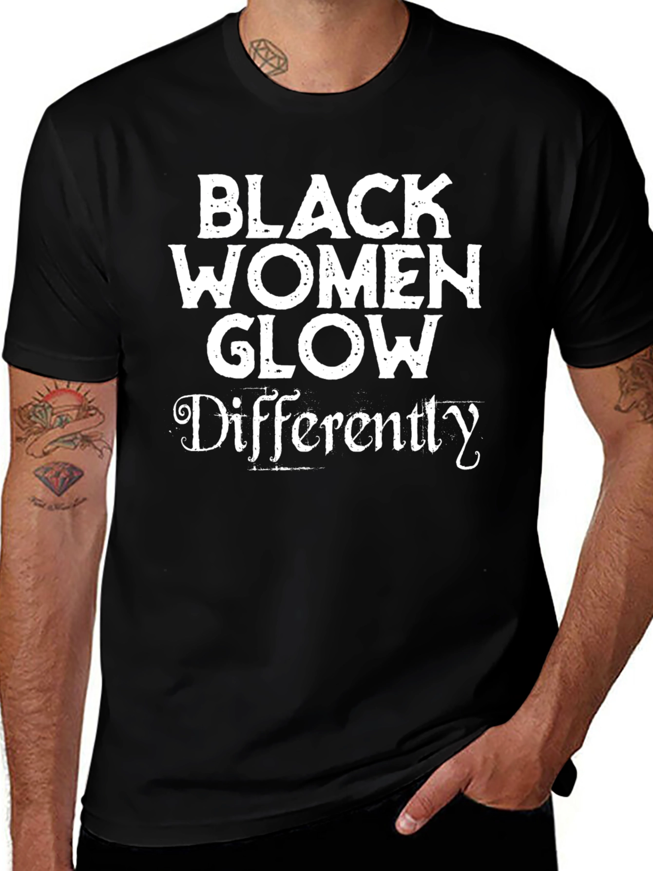 Black Women Glow Differently Black T-Shirt