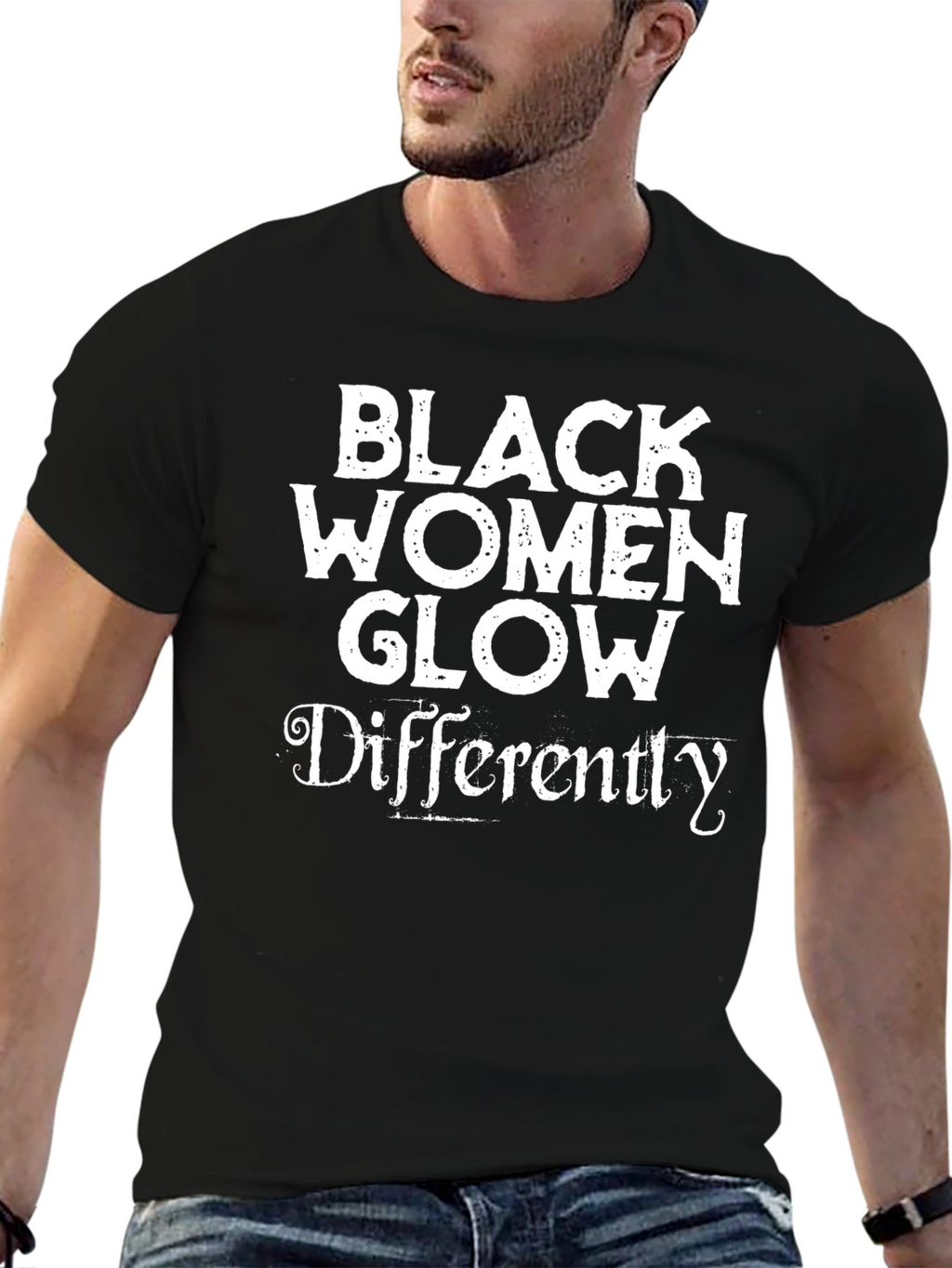 Black Women Glow Differently Black T-Shirt
