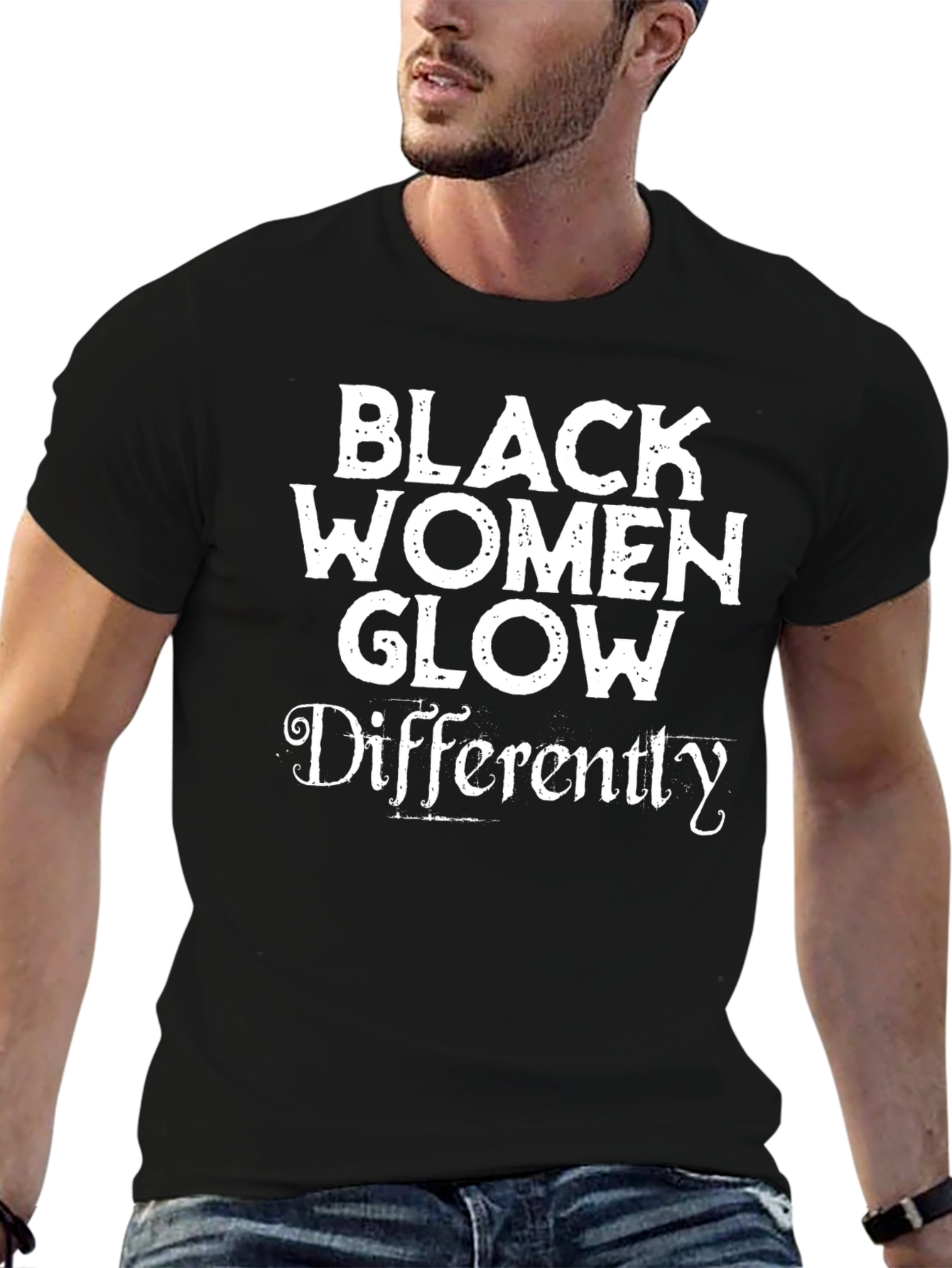 Black Women Glow Differently Black T-Shirt