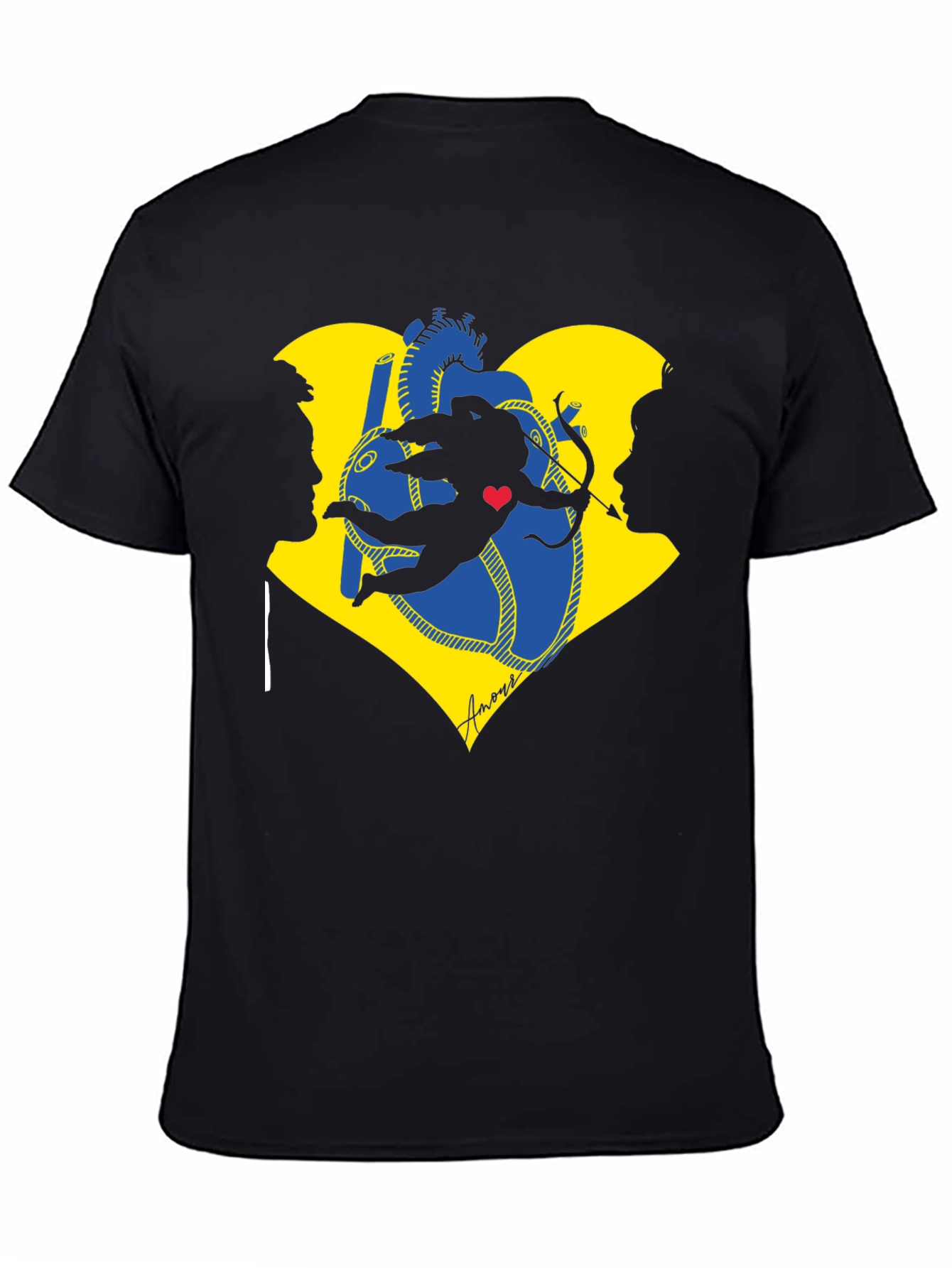 Cupid Heart Black T-Shirt