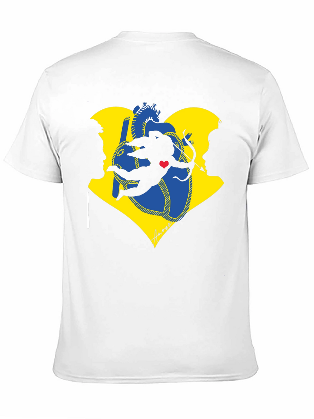 Cupid Heart Black T-Shirt
