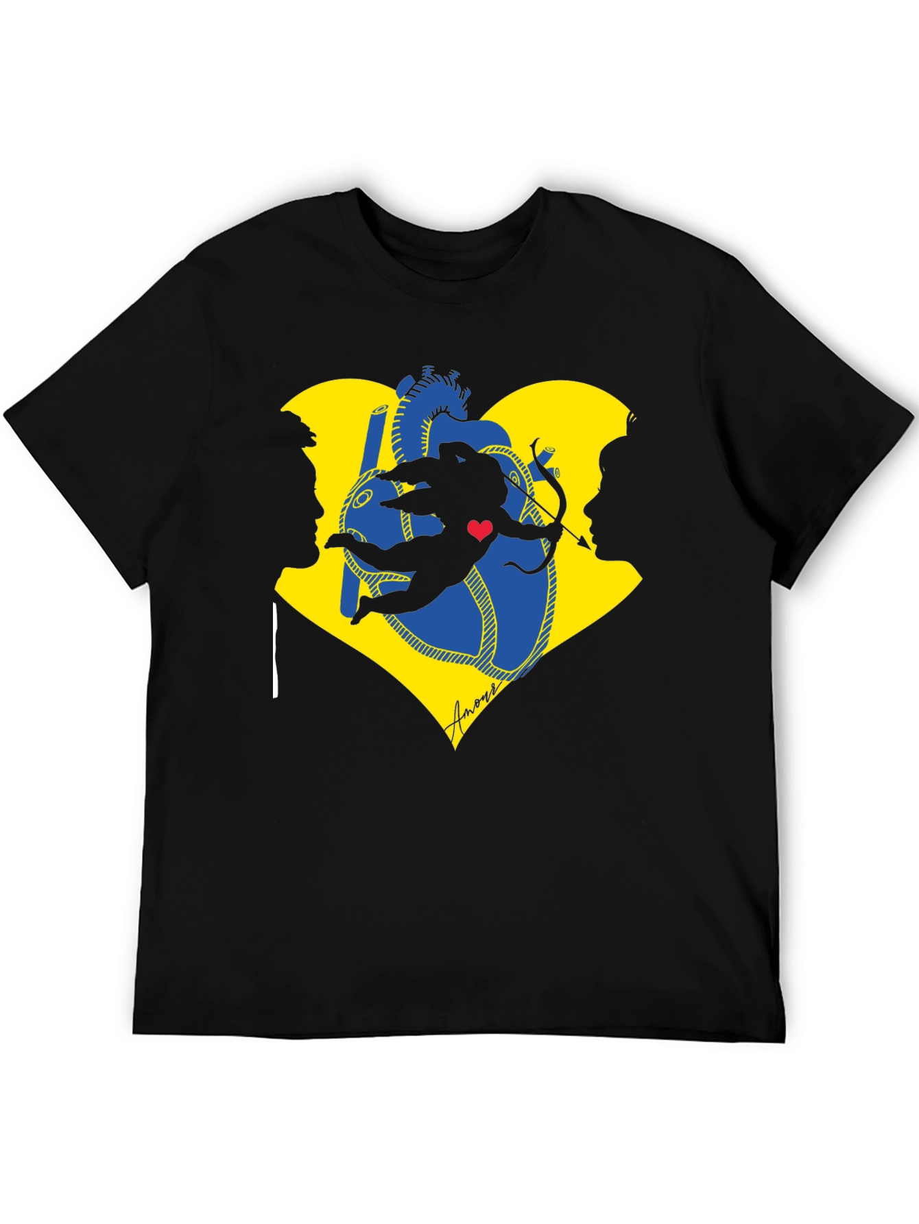 Cupid Heart Black T-Shirt