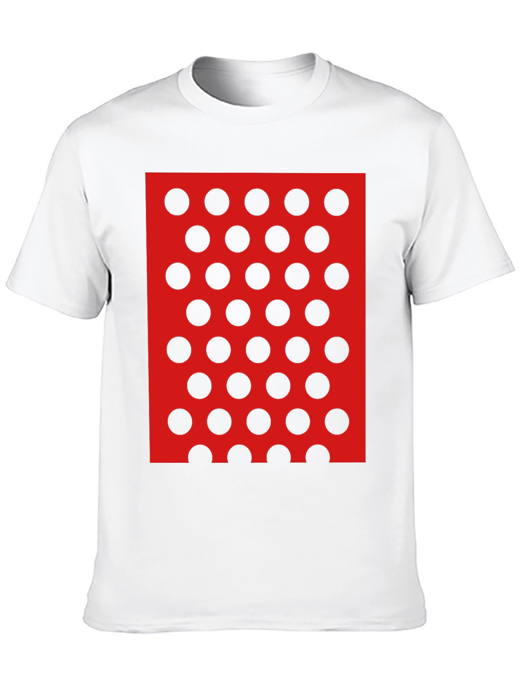 Black Tee with Red and Black Polka Dot Design