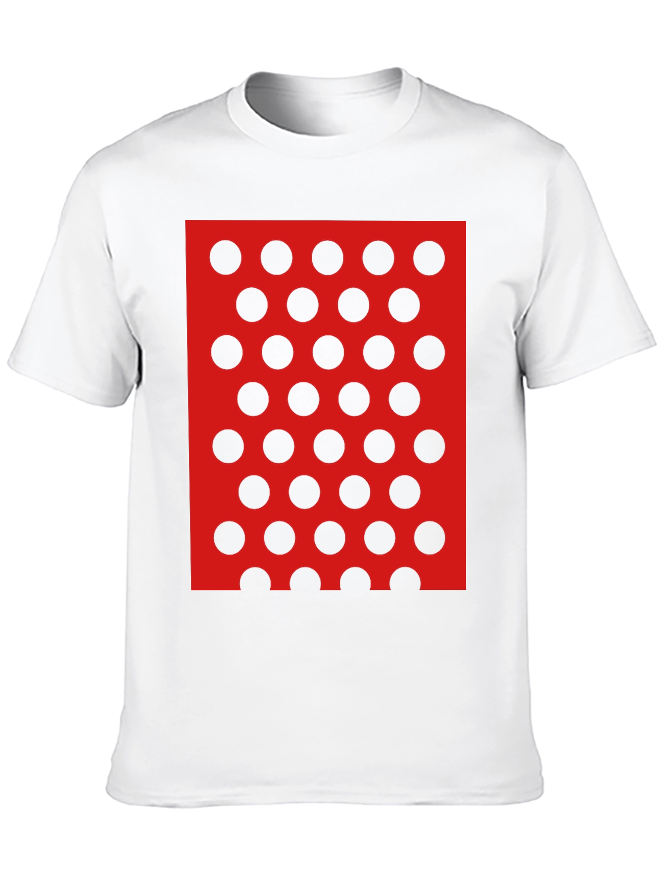 Black Tee with Red and Black Polka Dot Design