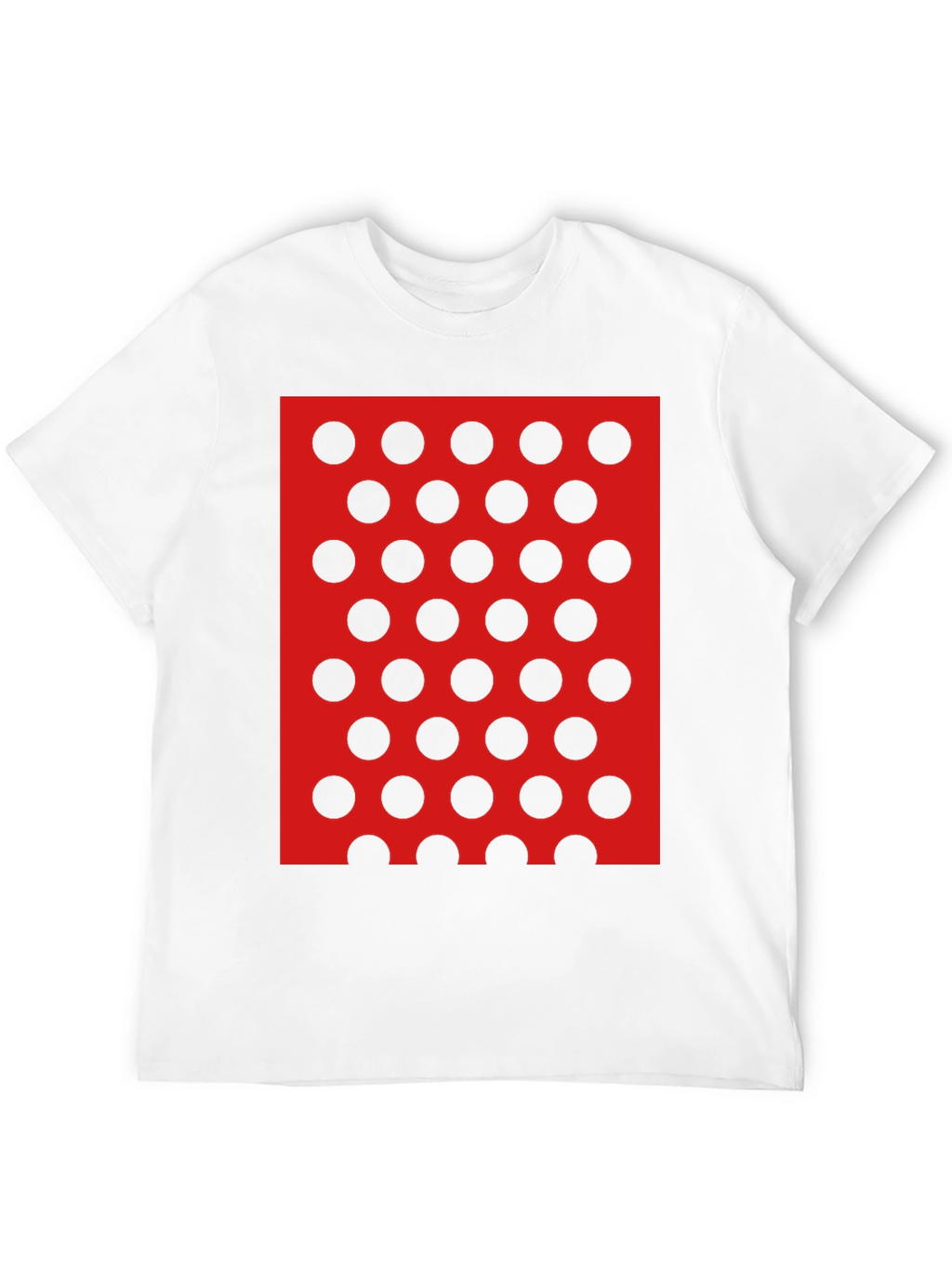Black Tee with Red and Black Polka Dot Design