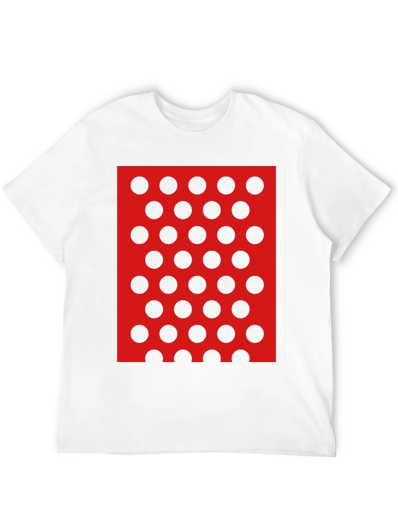 Black Tee with Red and Black Polka Dot Design