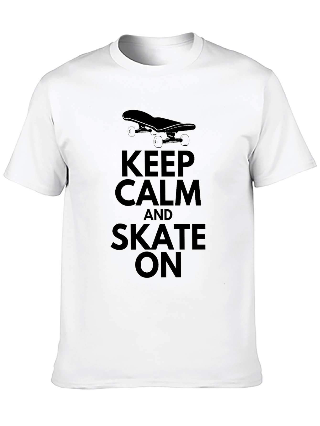 Keep Calm and Skate On Graphic Tee - Black