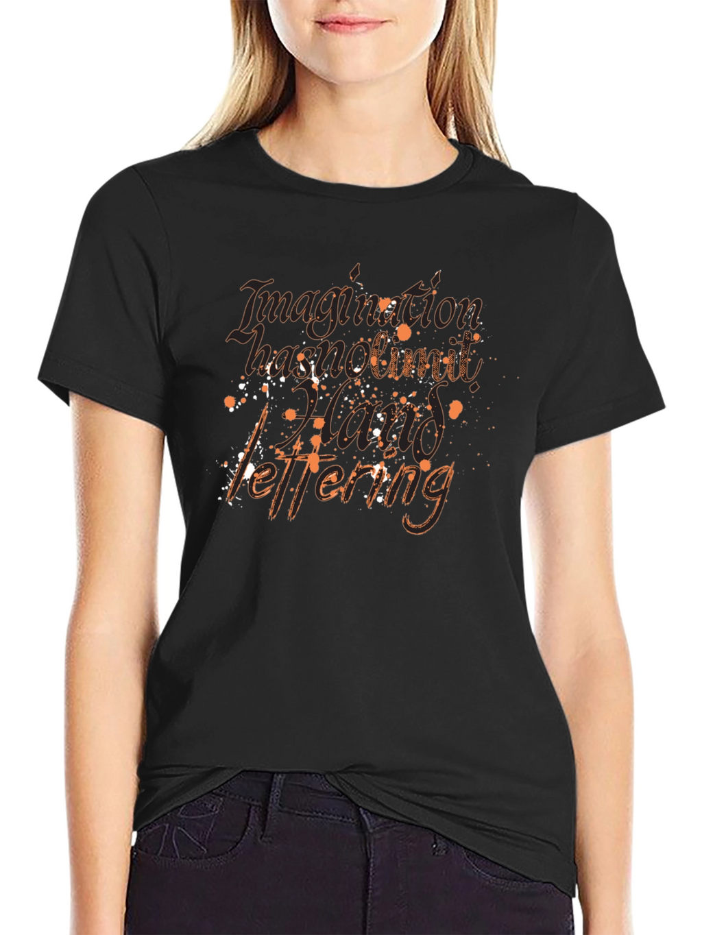 Imagination Hand Lettering Black T-Shirt