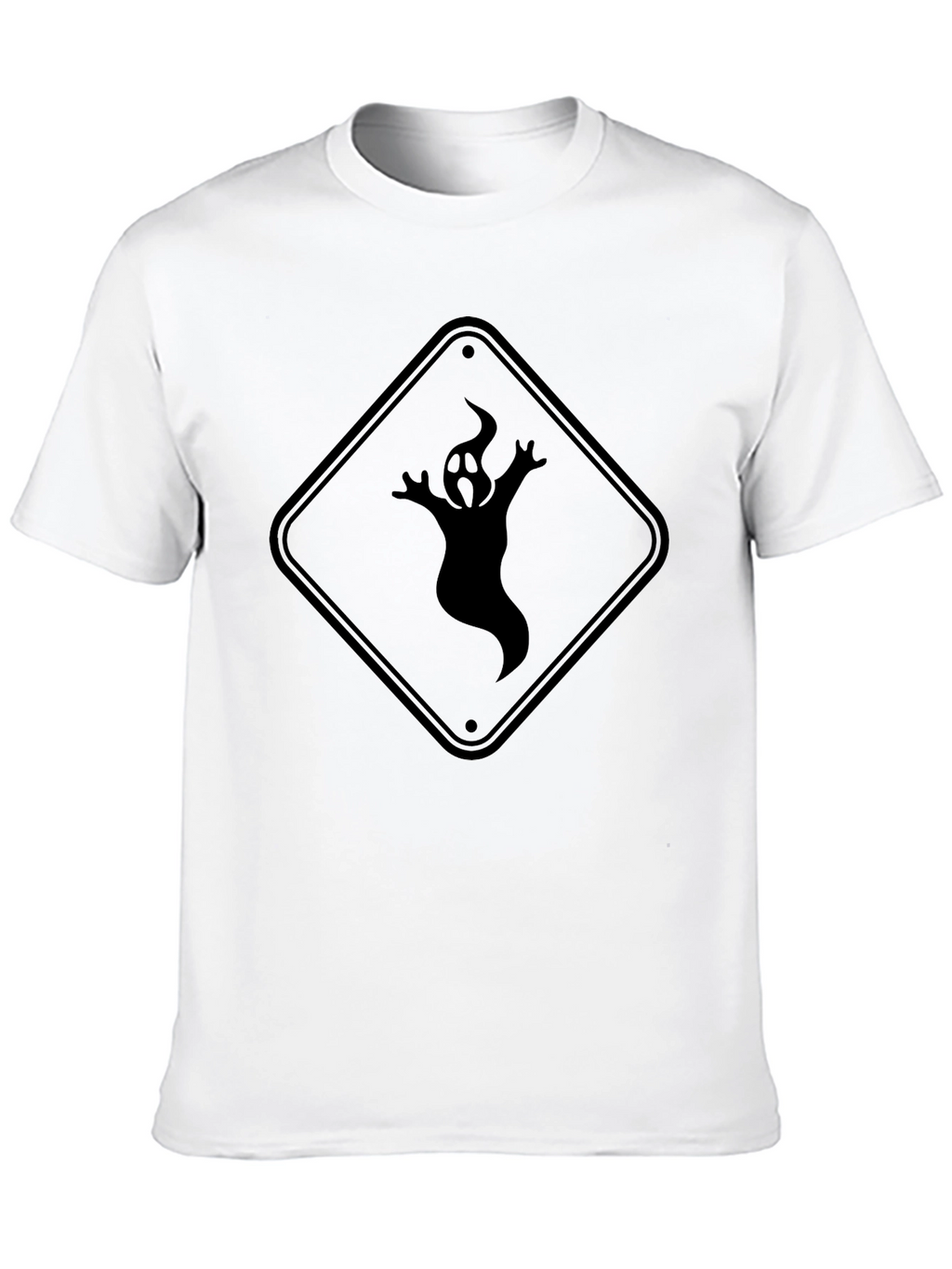 Ghost Crossing Graphic Tee - Black Cotton T-Shirt