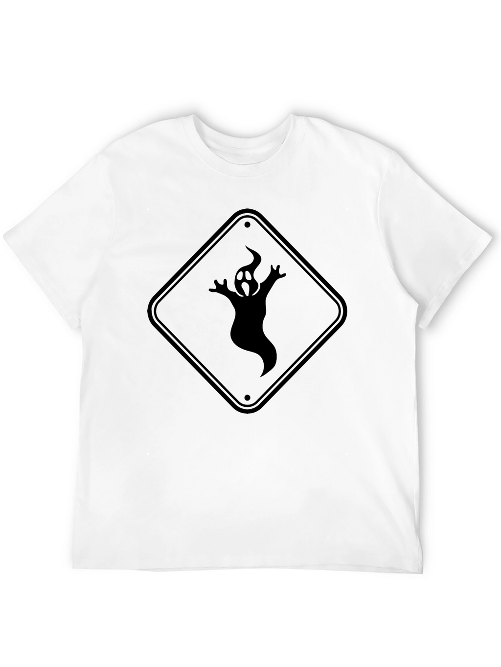 Ghost Crossing Graphic Tee - Black Cotton T-Shirt