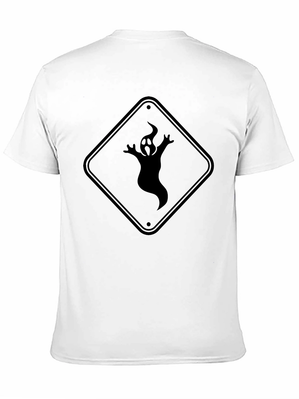 Ghost Crossing Graphic Tee - Black Cotton T-Shirt