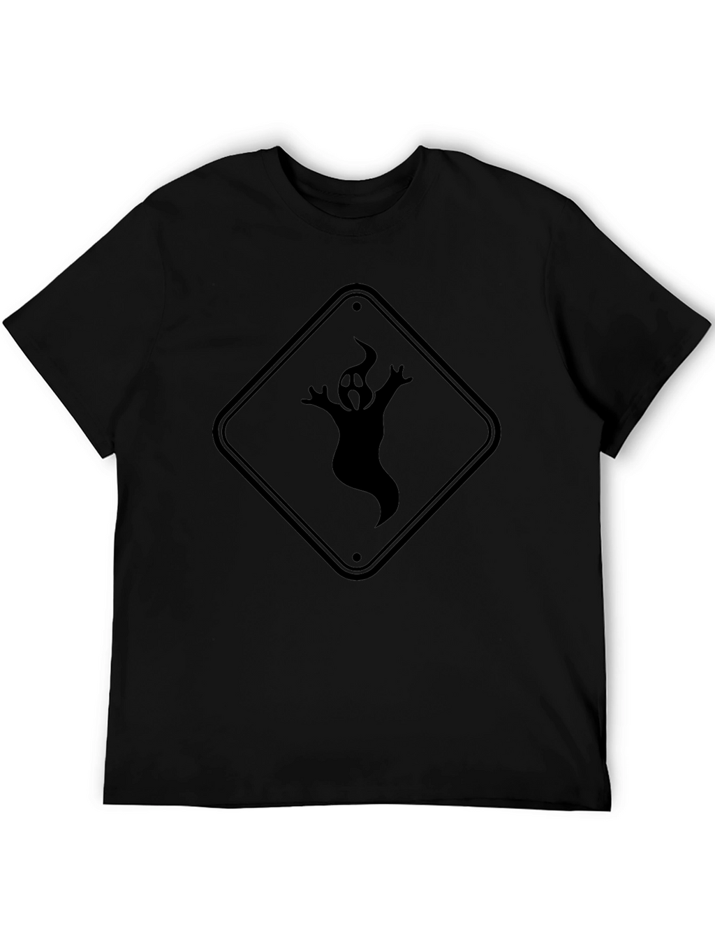 Ghost Crossing Graphic Tee - Black Cotton T-Shirt