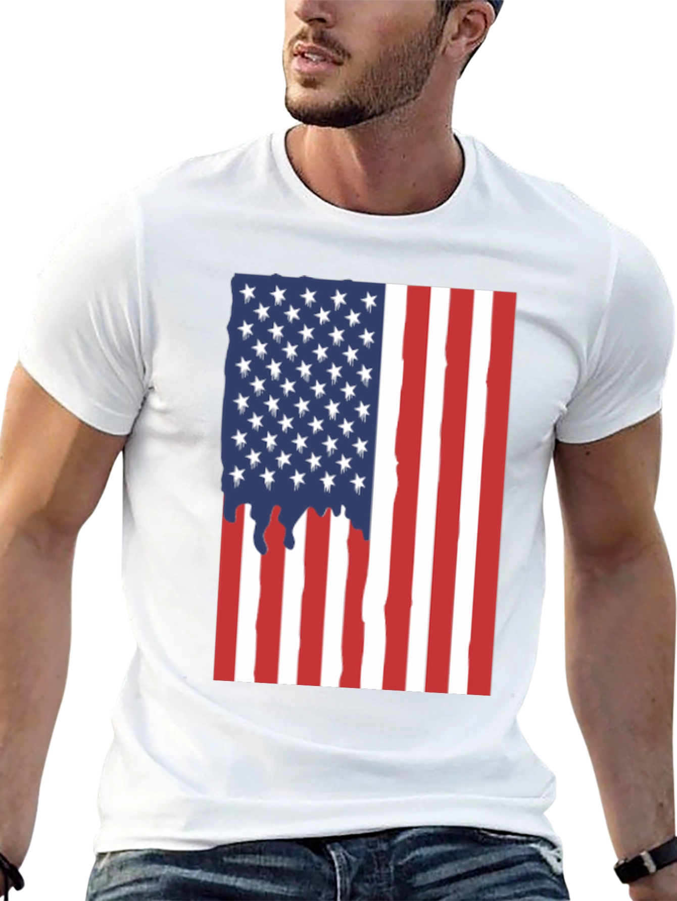 American Flag Drip Graphic Tee