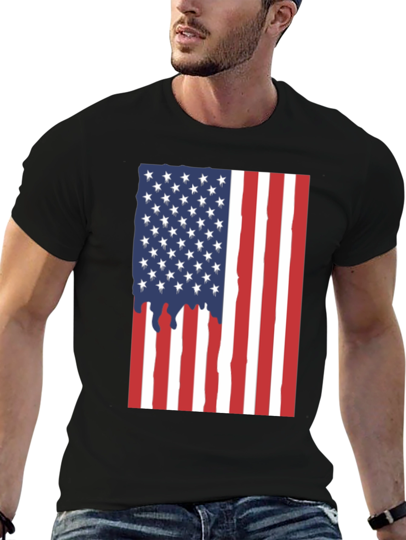 American Flag Drip Graphic Tee