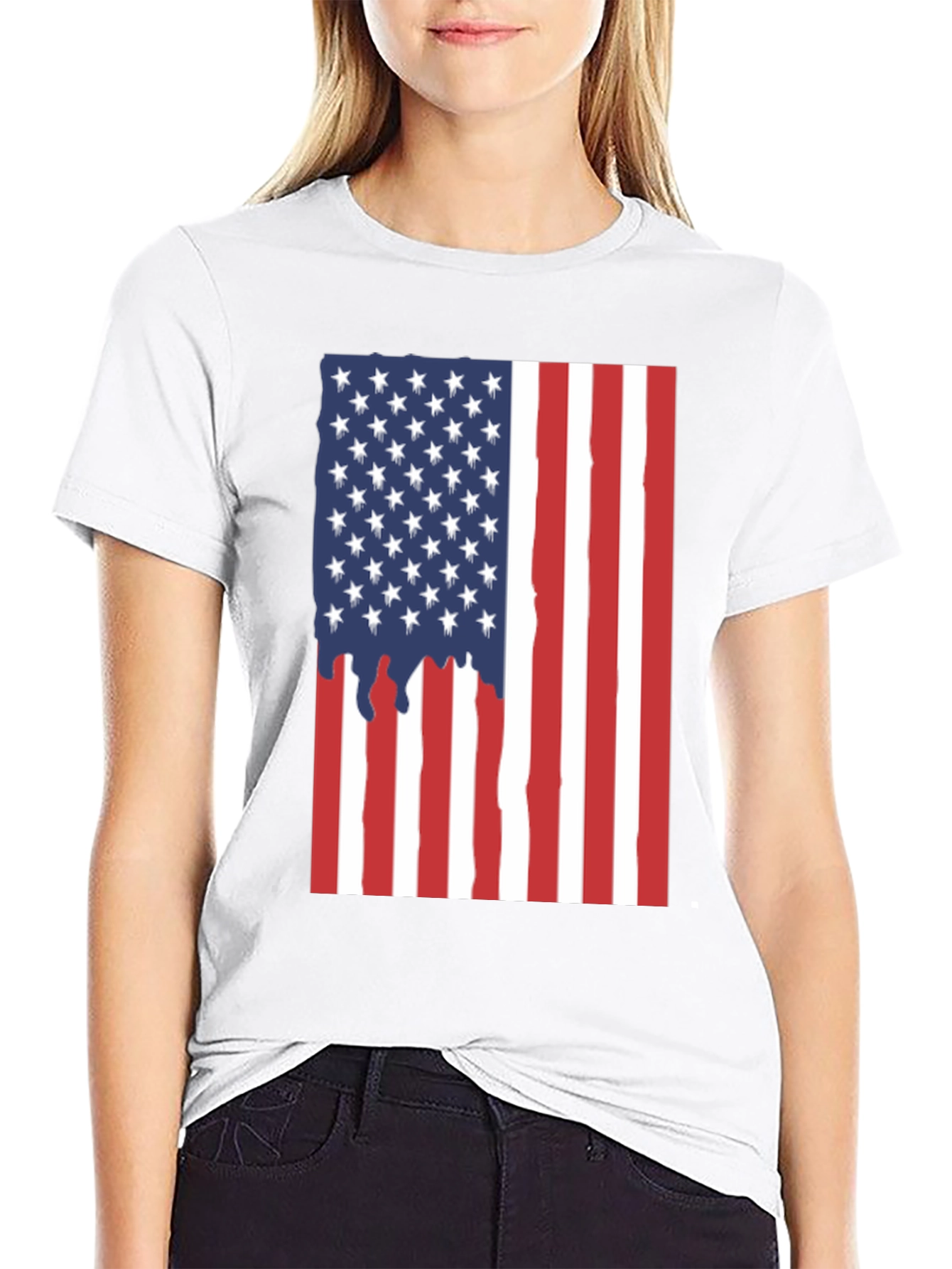 American Flag Drip Graphic Tee