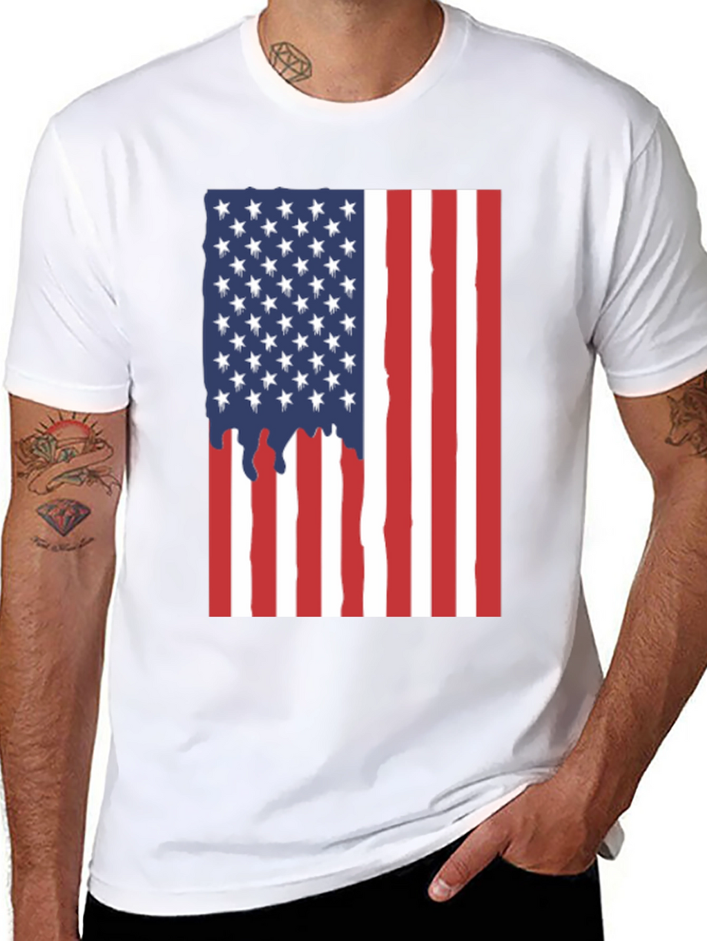 American Flag Drip Graphic Tee