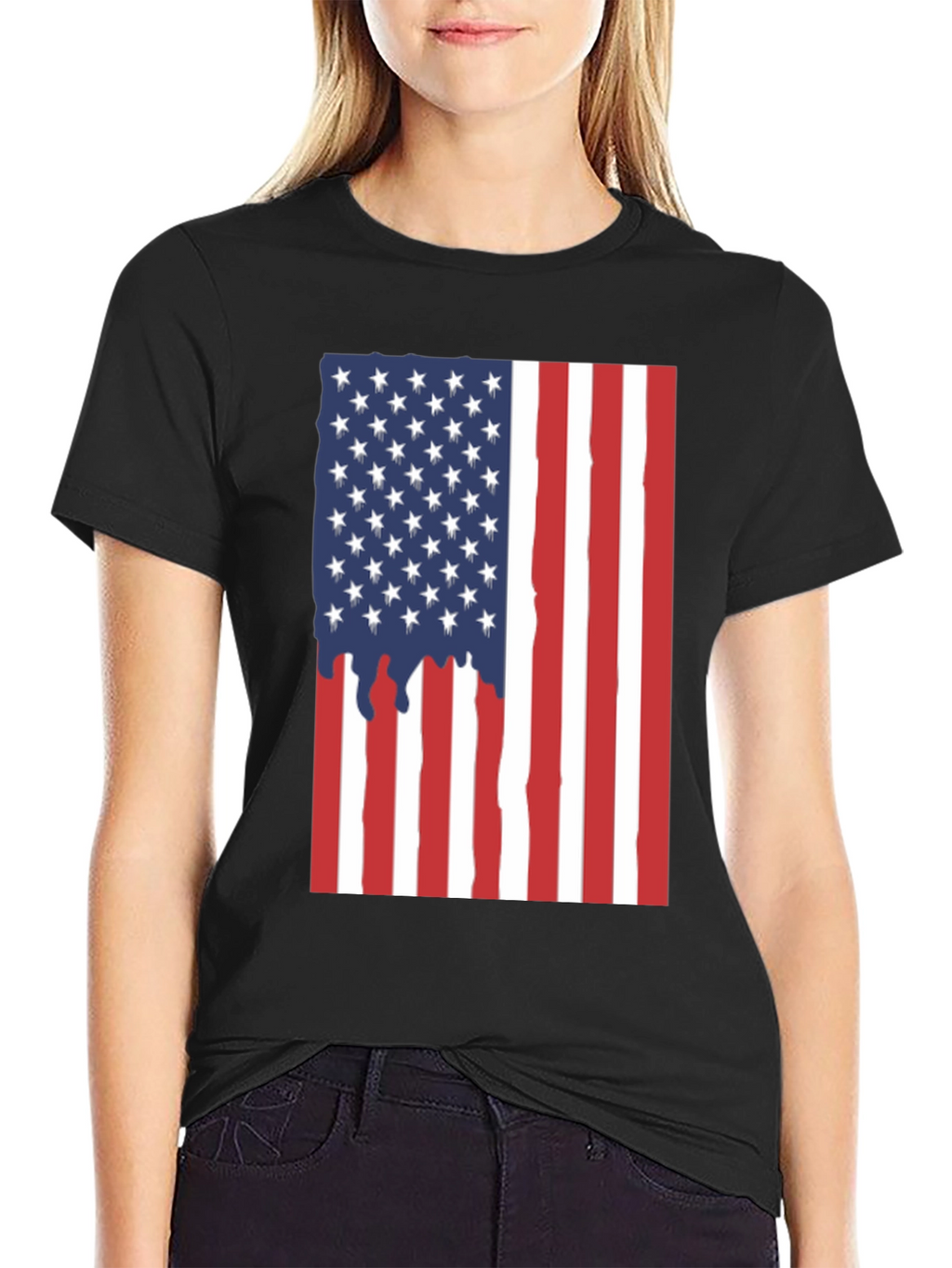 American Flag Drip Graphic Tee