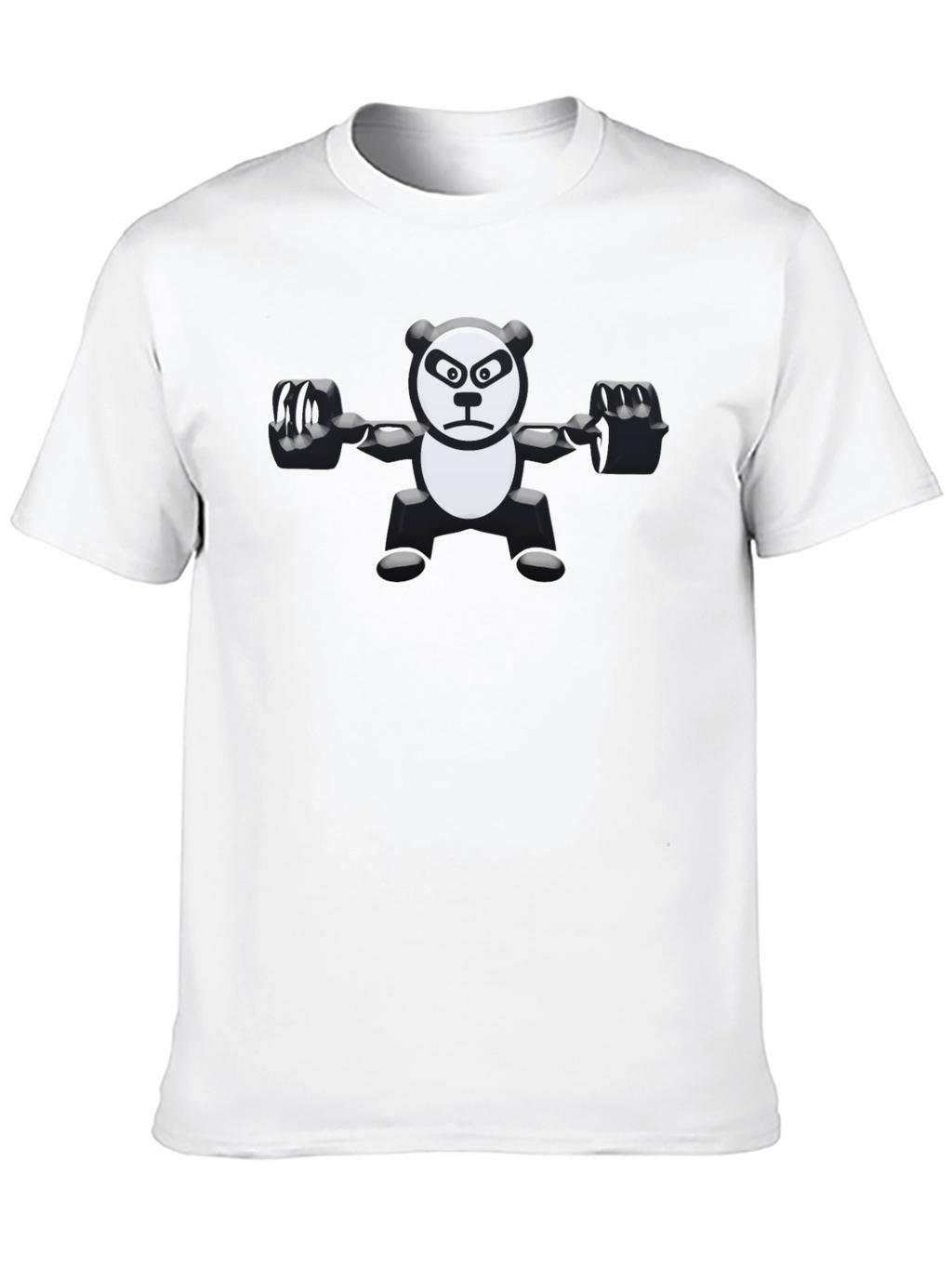 Weightlifting Panda Graphic Tee - Black Cotton