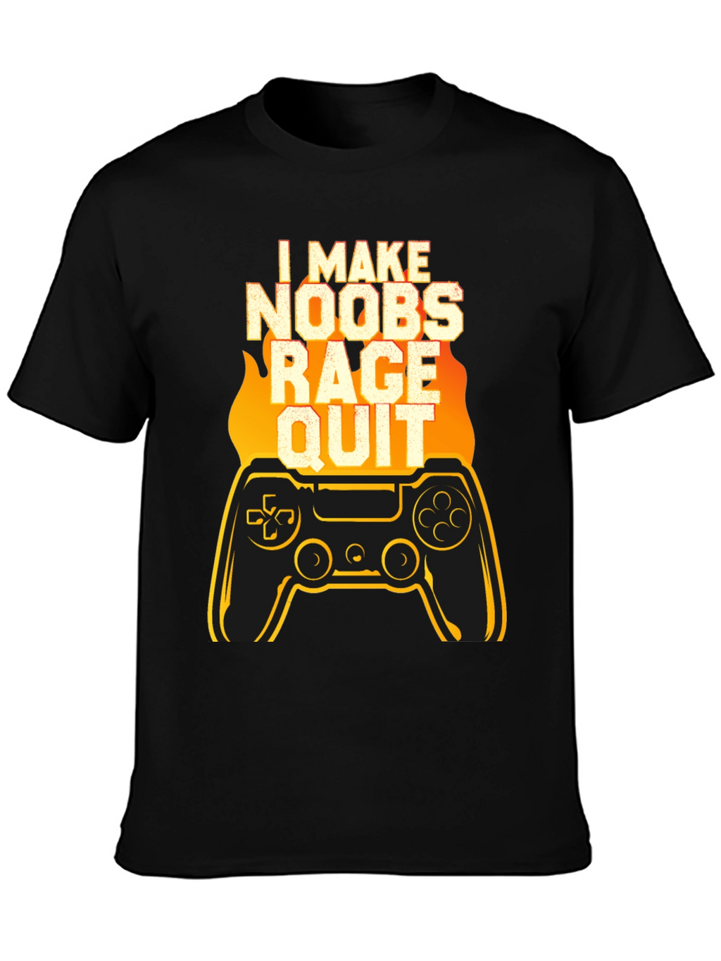 I Make Noobs Rage Quit Black Gaming T-Shirt