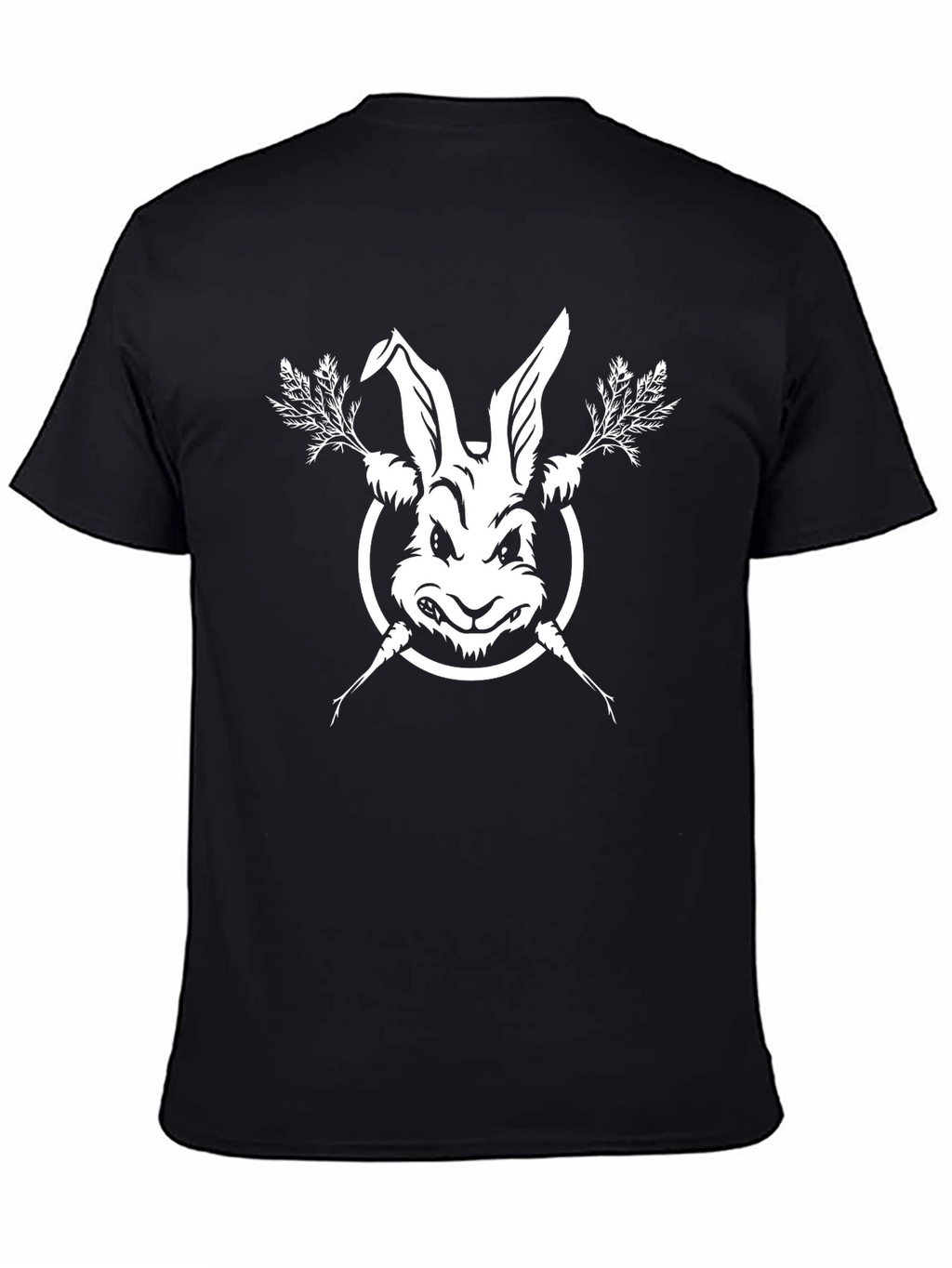Rabbit & Carrots Black T-Shirt - Edgy Graphic Tee