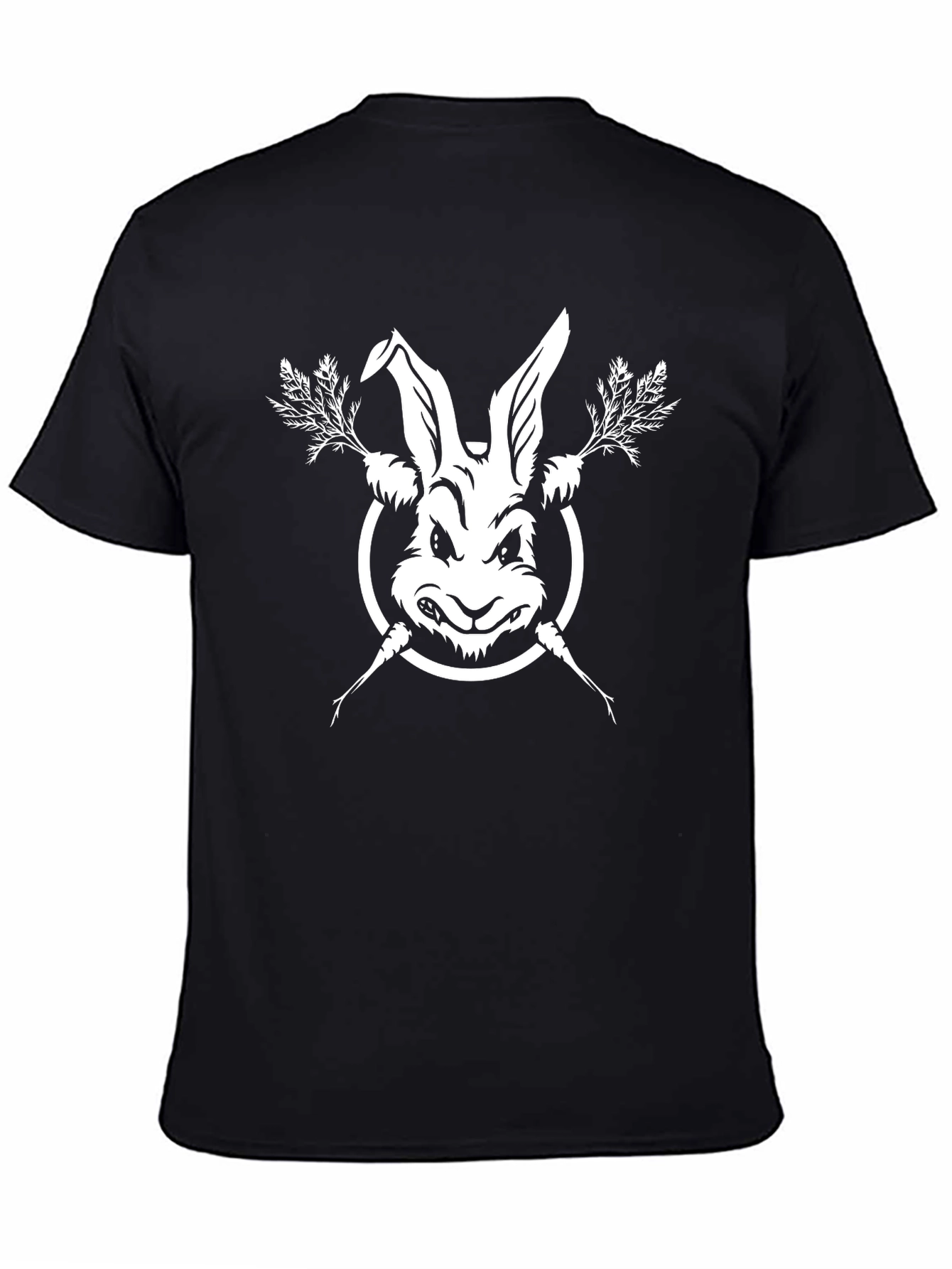 Rabbit & Carrots Black T-Shirt - Edgy Graphic Tee