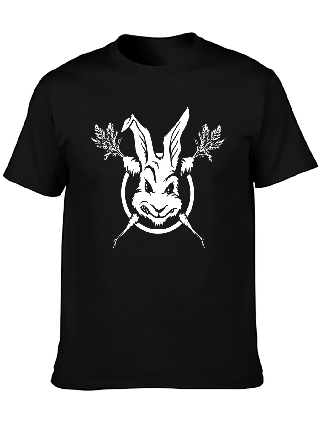 Rabbit & Carrots Black T-Shirt - Edgy Graphic Tee