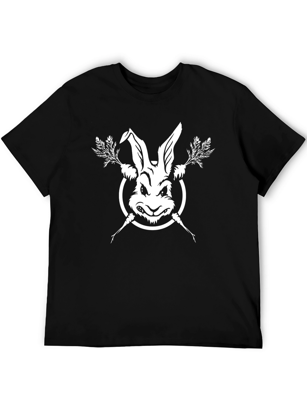 Rabbit & Carrots Black T-Shirt - Edgy Graphic Tee