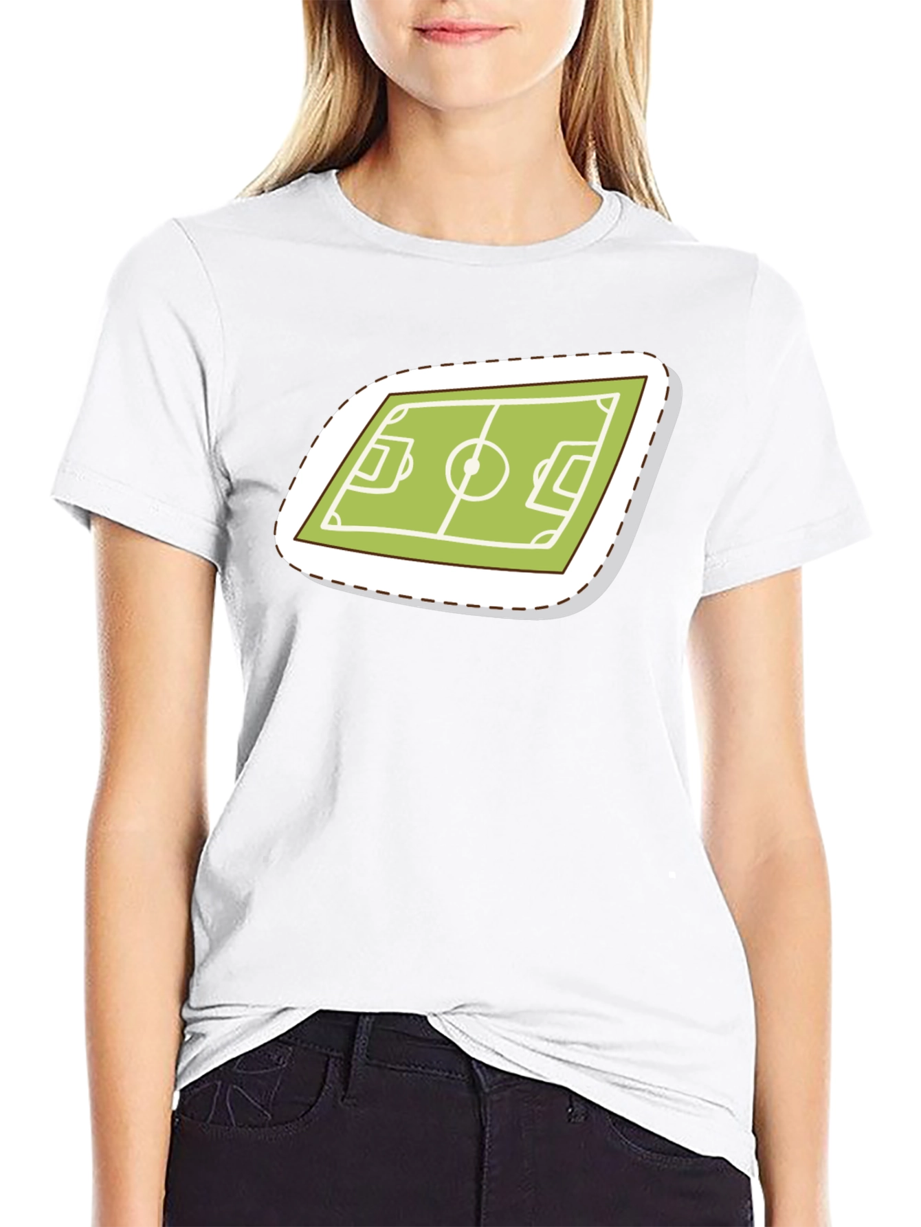 Soccer Field Graphic Tee - Sporty Black T-Shirt