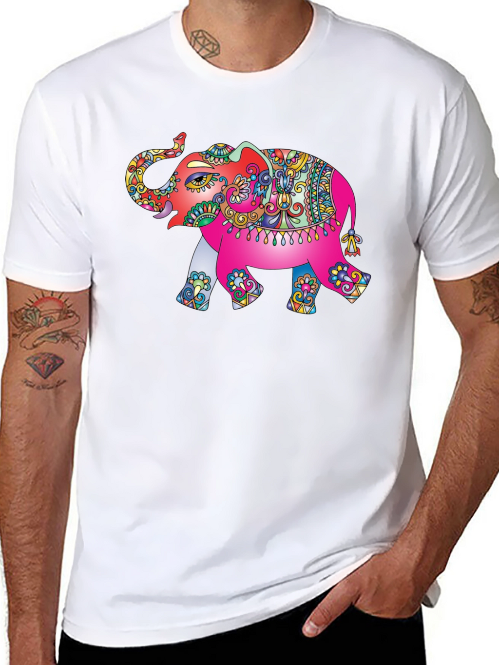 Elephant Graphic Black T-Shirt