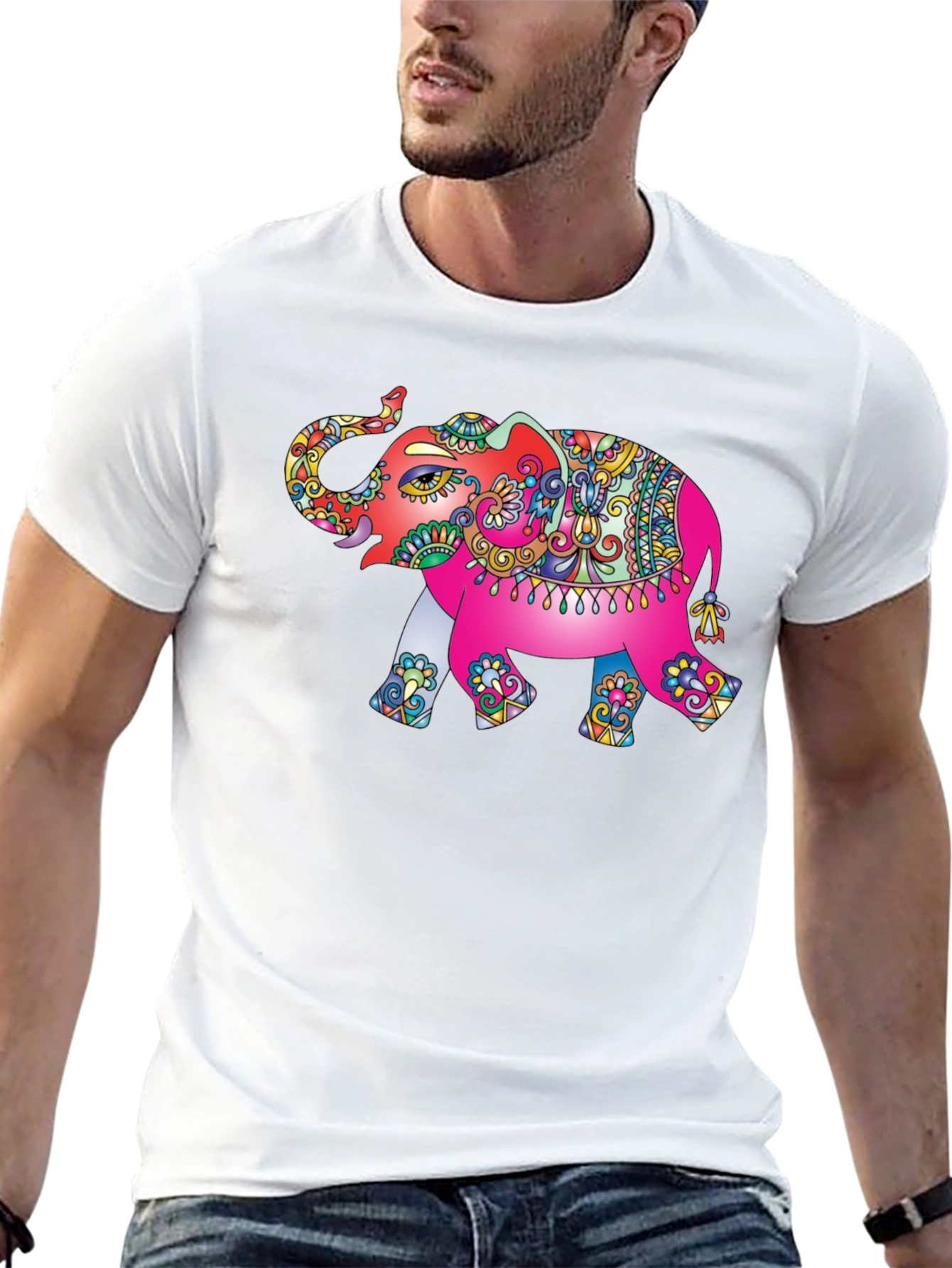 Elephant Graphic Black T-Shirt