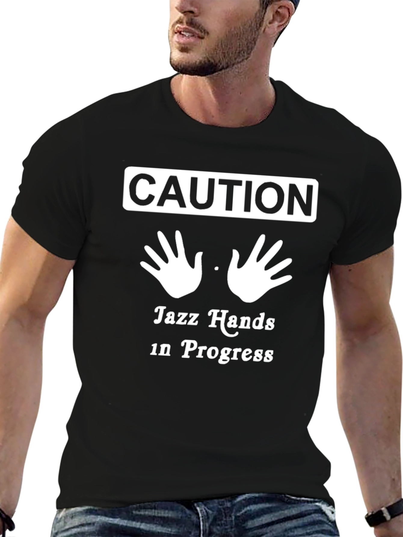 Caution Jazz Hands T-Shirt - Novelty Dance Tee