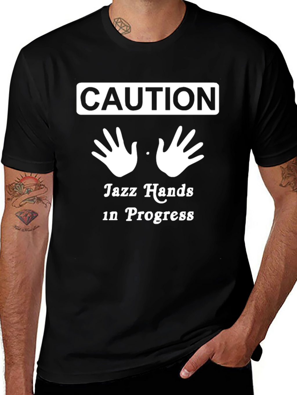 Caution Jazz Hands T-Shirt - Novelty Dance Tee