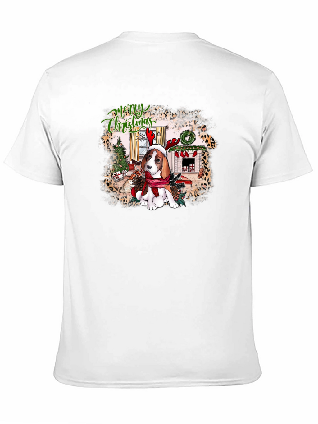 Festive Beagle Christmas Graphic Tee