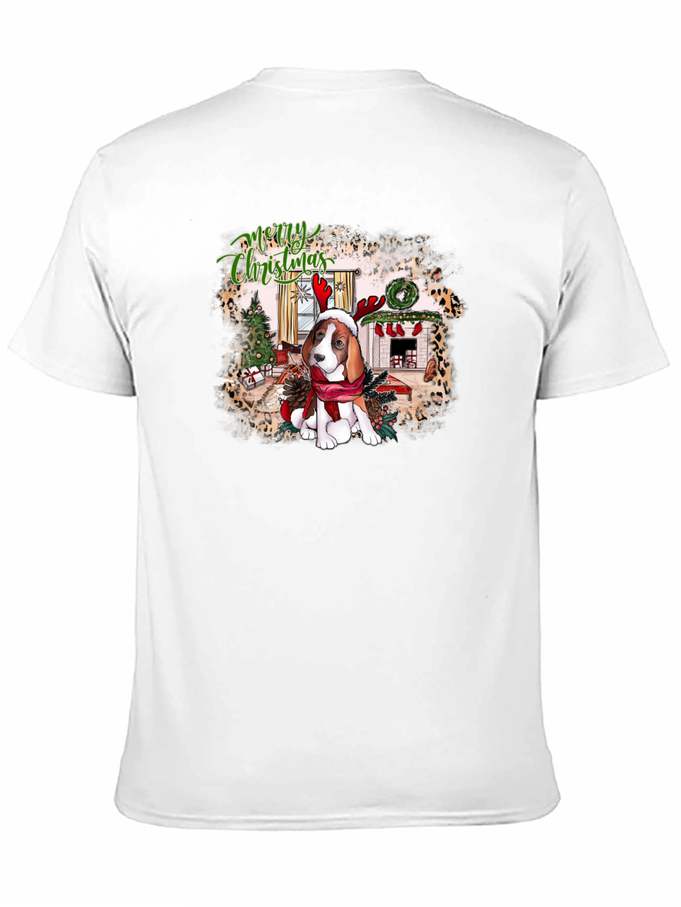 Festive Beagle Christmas Graphic Tee