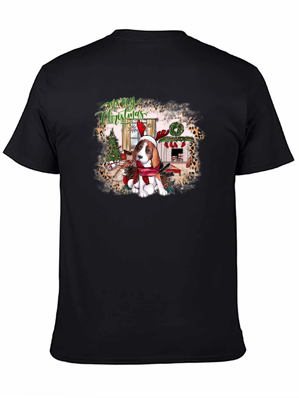 Festive Beagle Christmas Graphic Tee