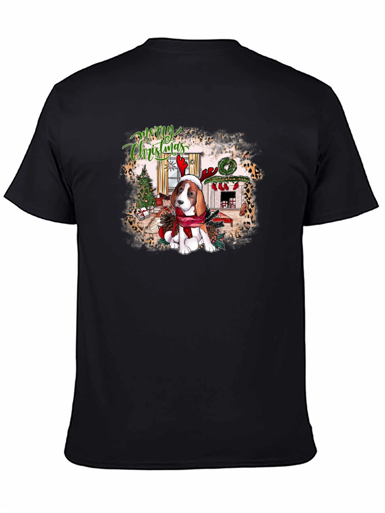 Festive Beagle Christmas Graphic Tee