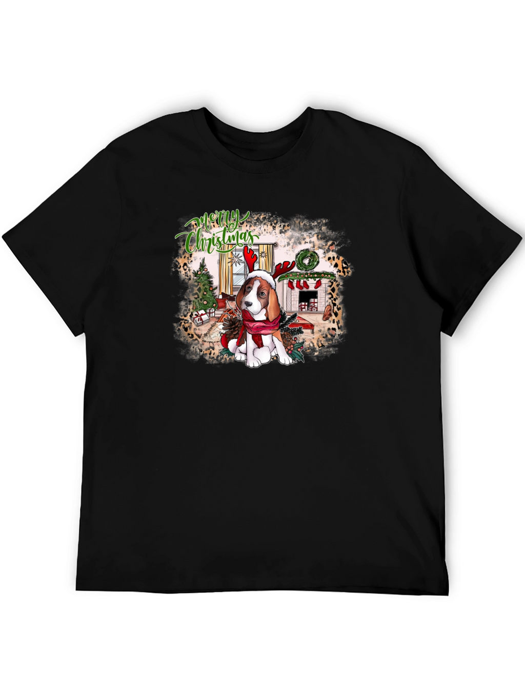 Festive Beagle Christmas Graphic Tee